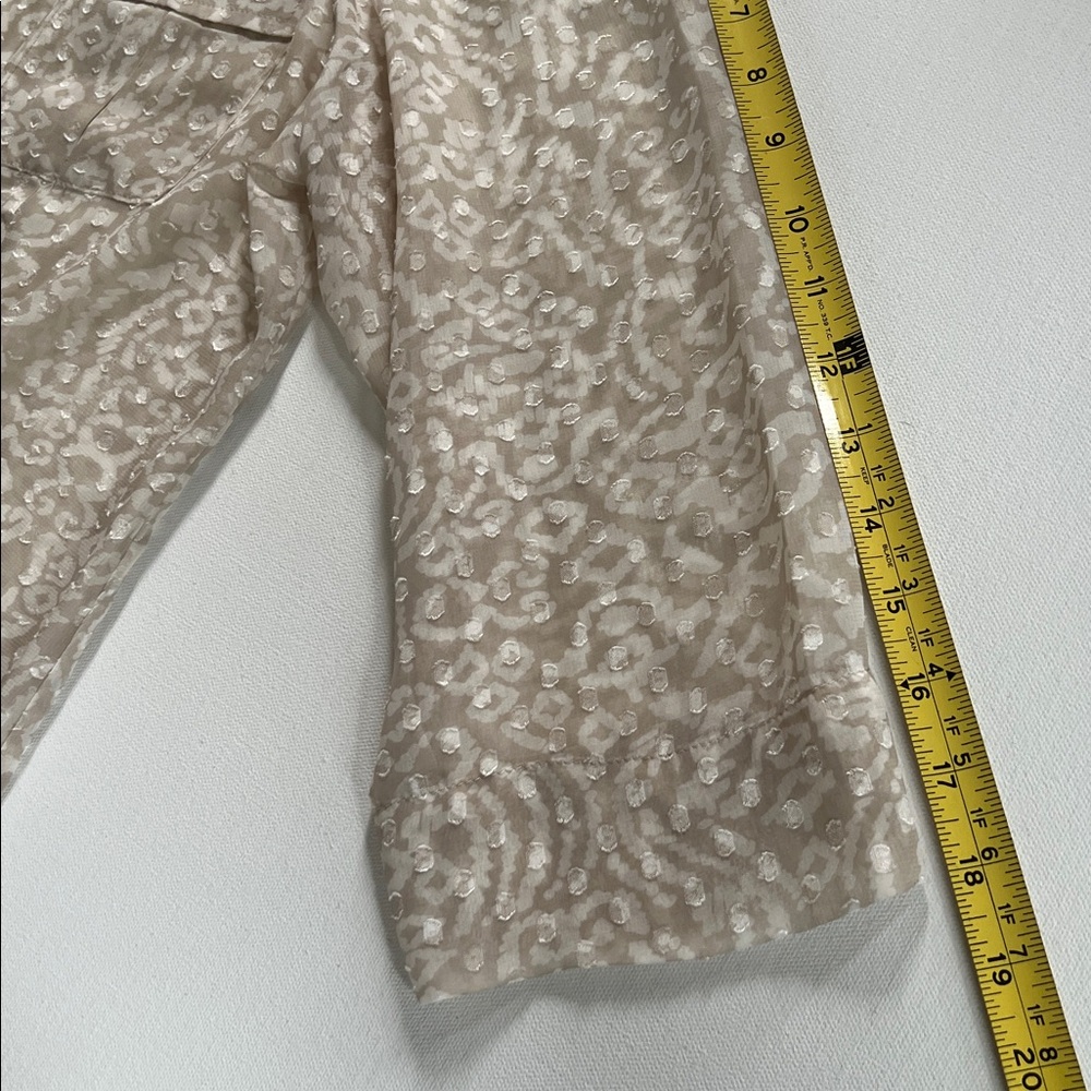Chico's Beige Patterned Women’s Sheer Casual Button Down Shirt - 2(L) - Picture 10 of 10